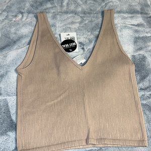 Ribbed cropped tank top